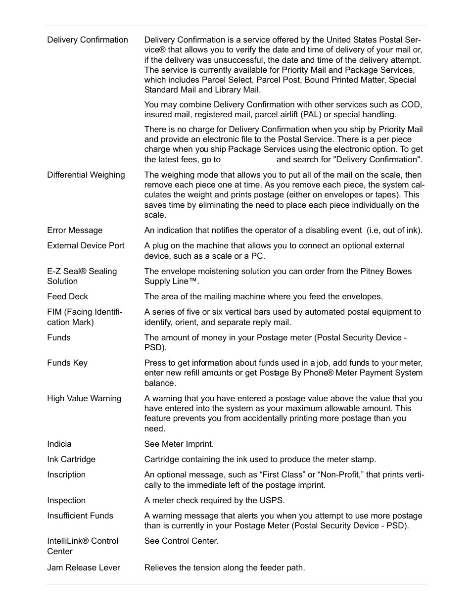 Pitney Bowes DM800i Series User Manual | Page 179 / 188