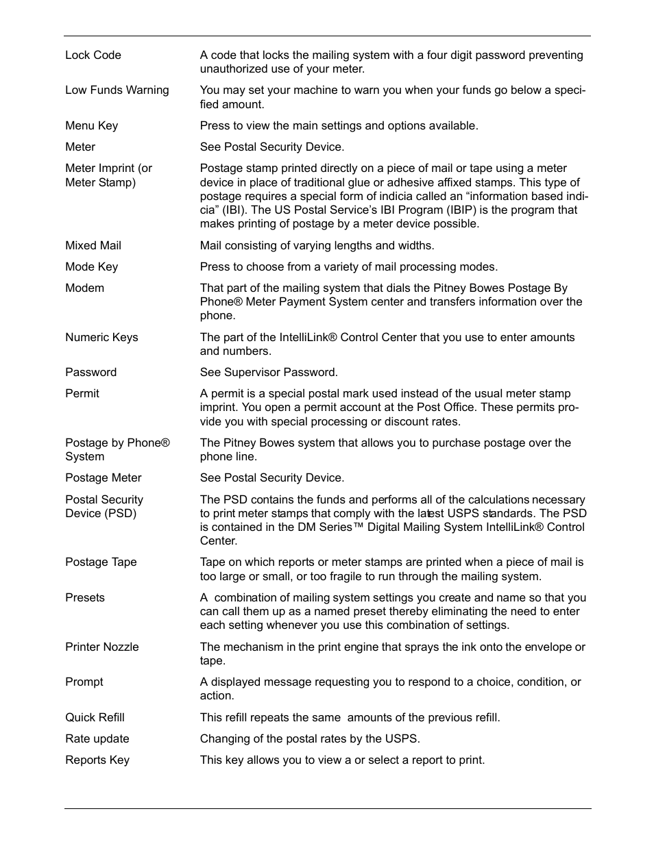 Pitney Bowes DM800i Series User Manual | Page 180 / 188