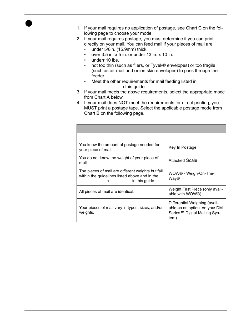 Determining the correct postage mode, Determining the correct postage mode -4, Feeding mail or printing tape | Pitney Bowes DM800i Series User Manual | Page 40 / 188