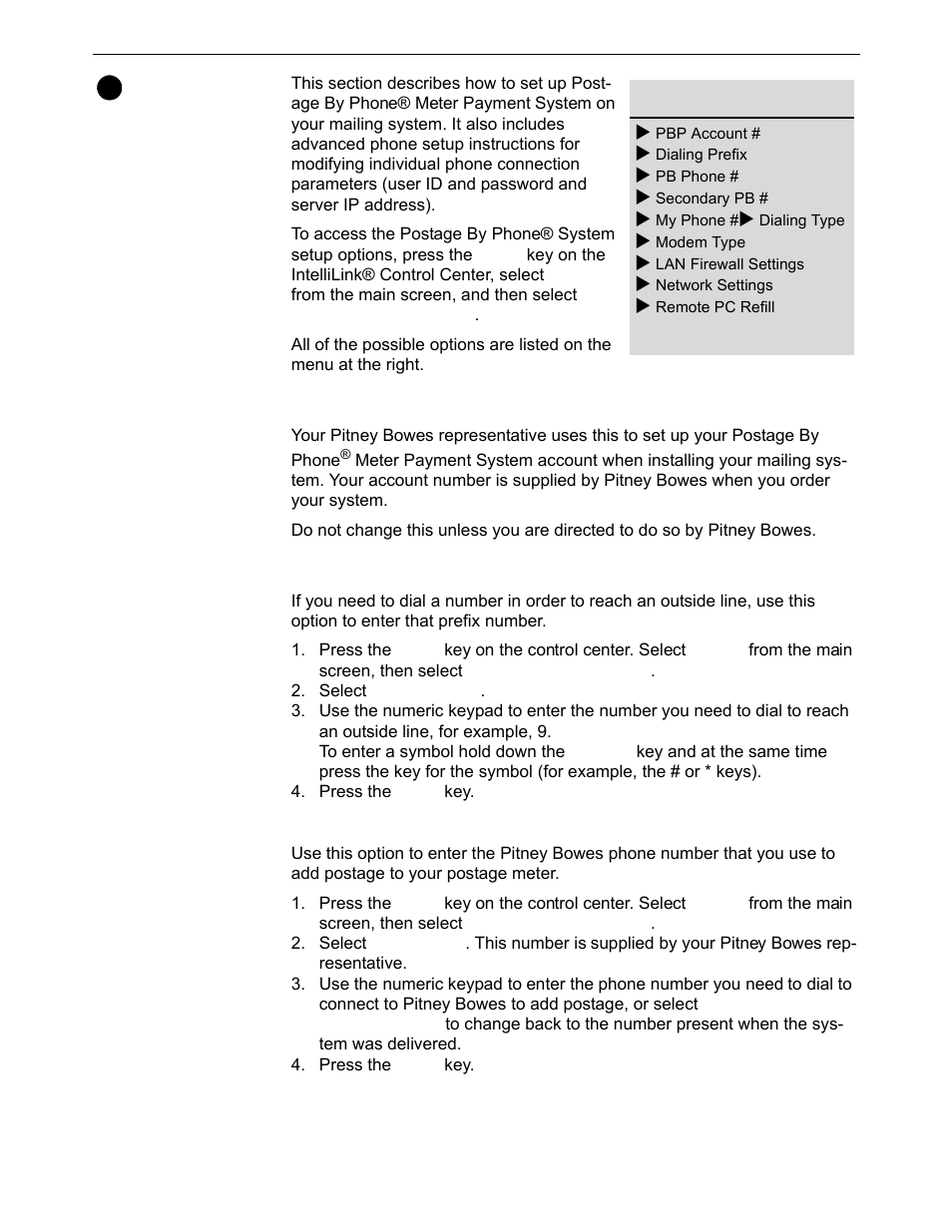 Setting up postage by phone® meter payment system | Pitney Bowes DM800i Series User Manual | Page 86 / 188