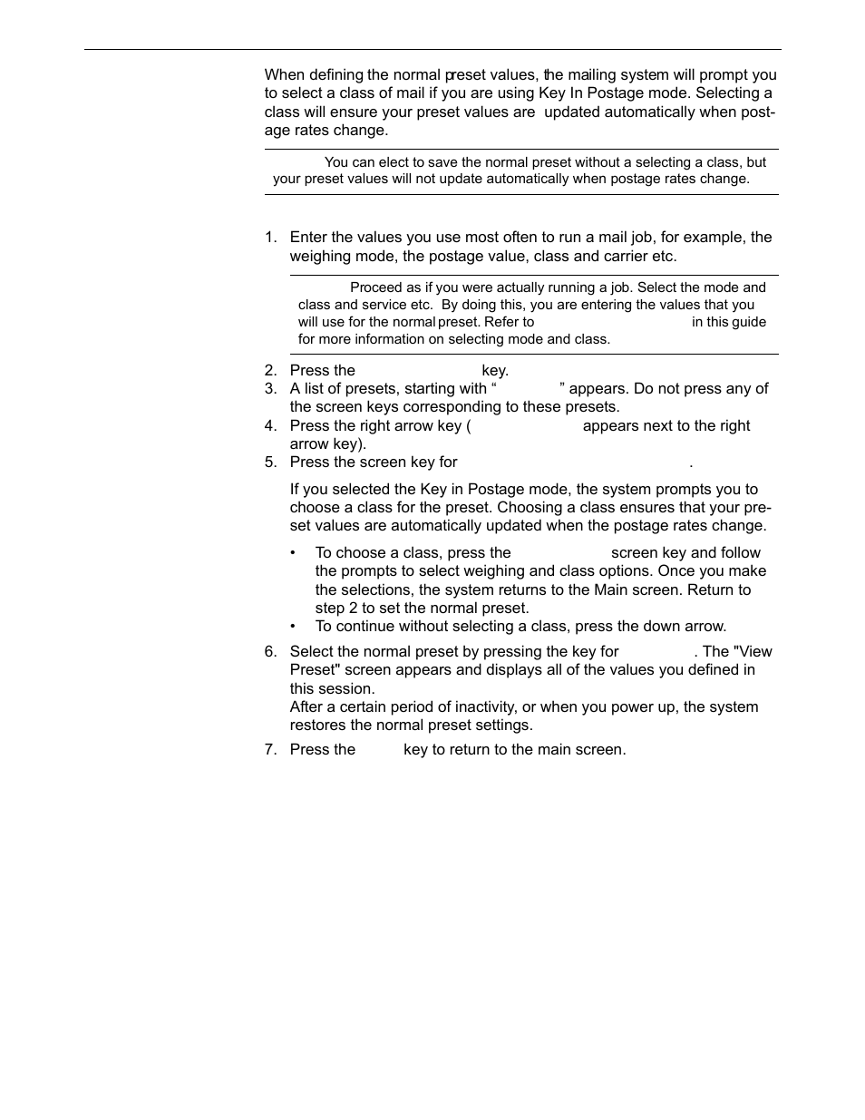 Defining normal preset values | Pitney Bowes DM800i Series User Manual | Page 93 / 188