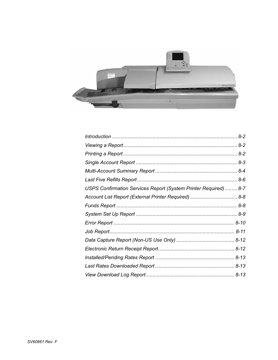 8 • reports | Pitney Bowes DM900 User Manual | Page 121 / 186