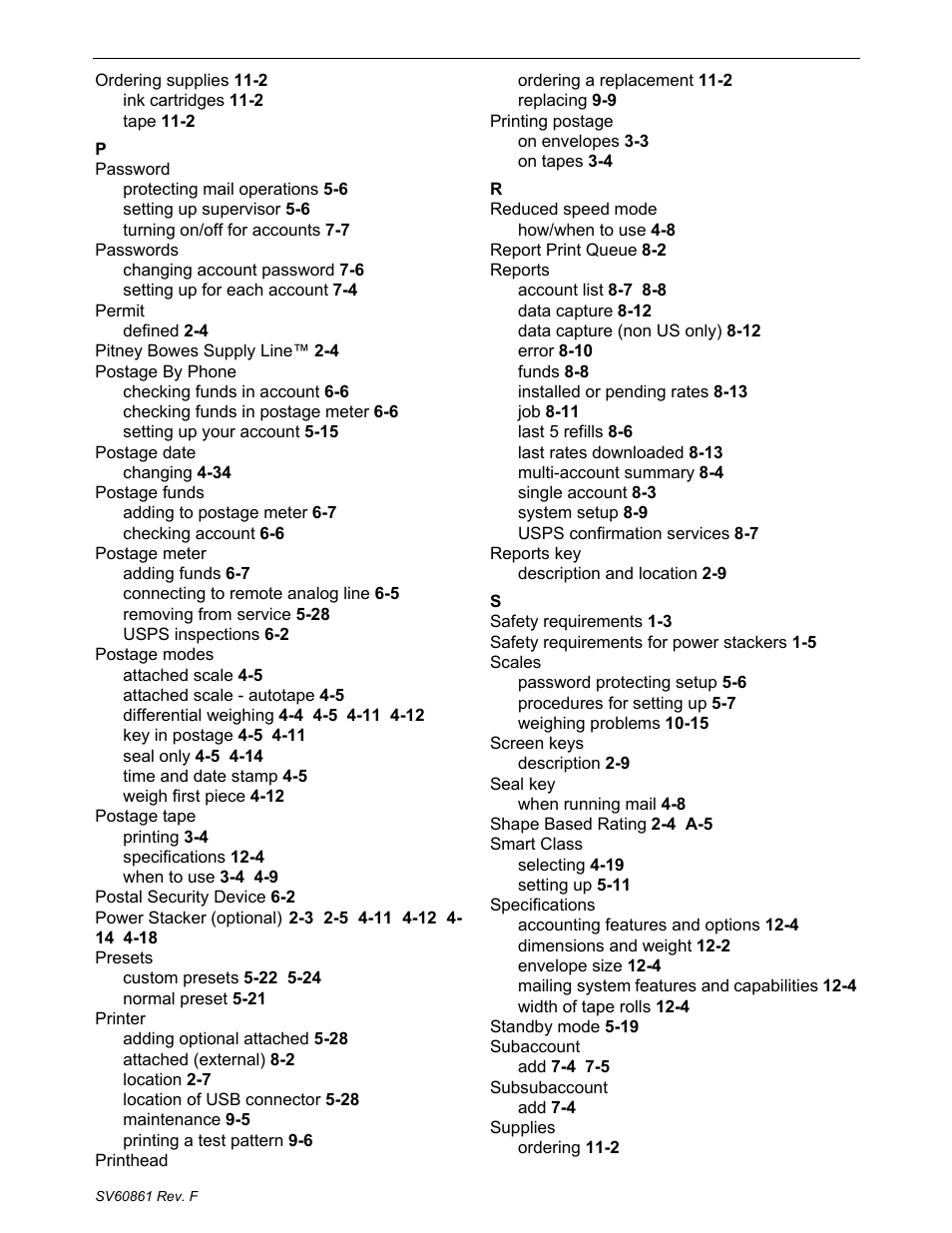 Index | Pitney Bowes DM900 User Manual | Page 183 / 186