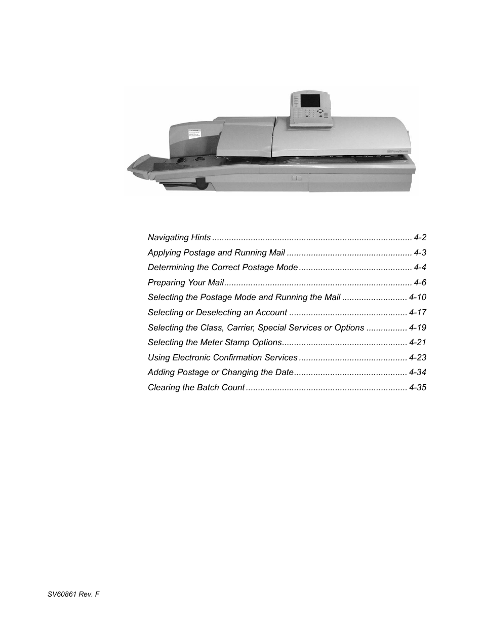 4 • running mail | Pitney Bowes DM900 User Manual | Page 33 / 186
