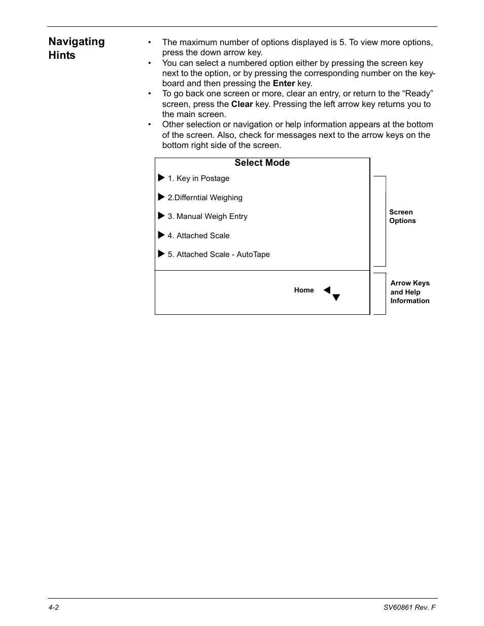 Navigating hints, Navigating hints -2 | Pitney Bowes DM900 User Manual | Page 34 / 186