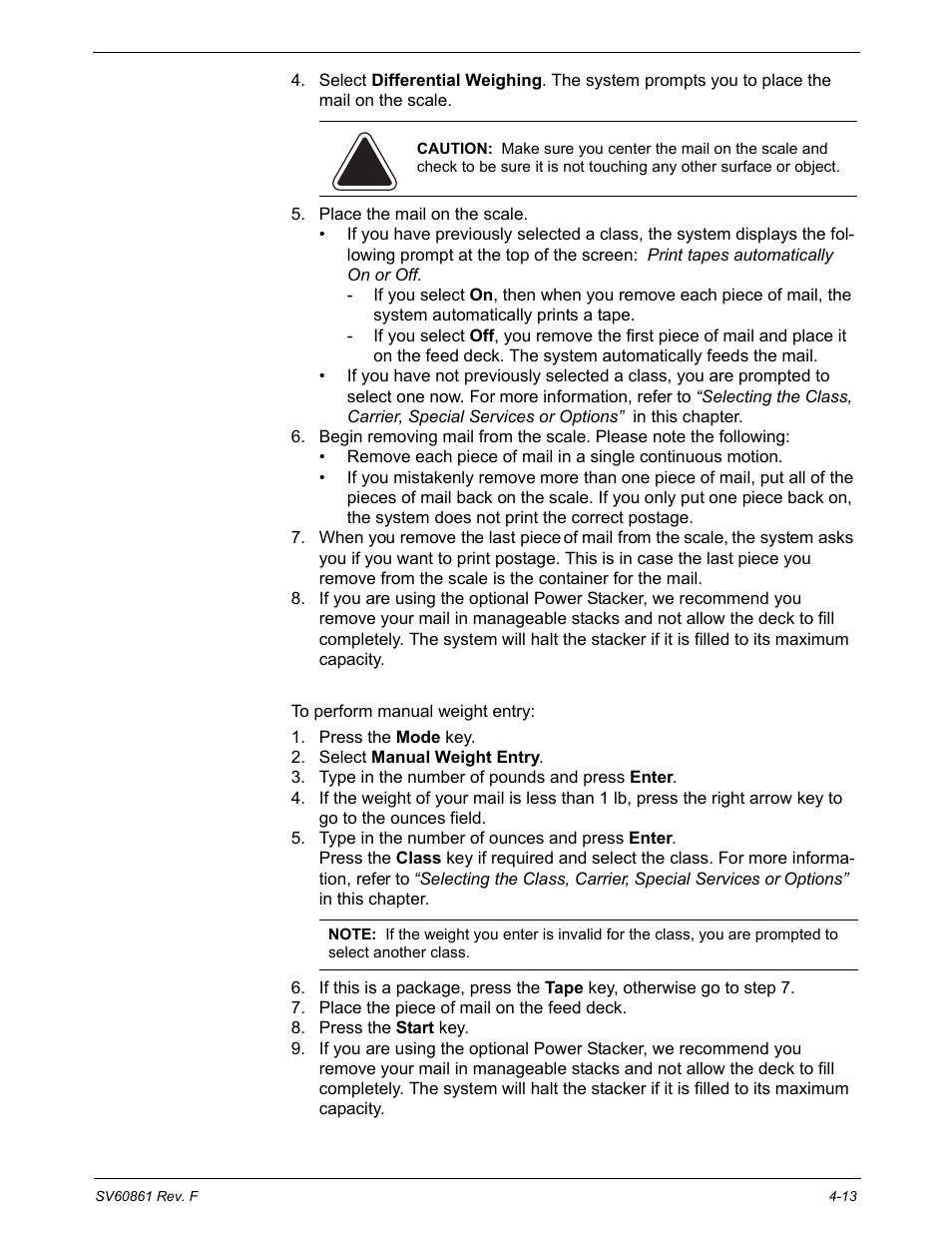 Mode selection: manual weight entry | Pitney Bowes DM900 User Manual | Page 45 / 186