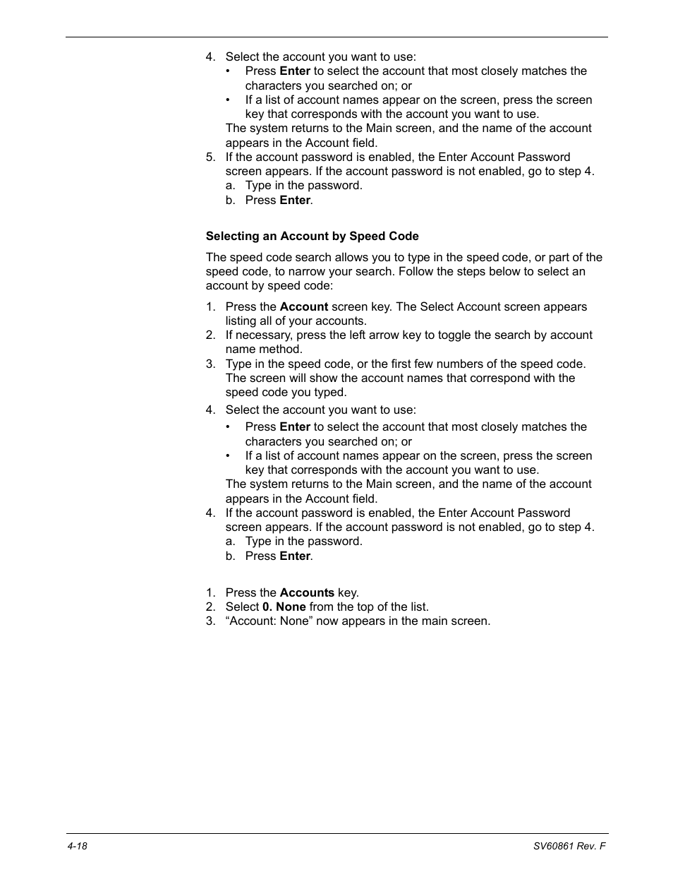 Selecting an account by speed code, Deselecting an account | Pitney Bowes DM900 User Manual | Page 50 / 186