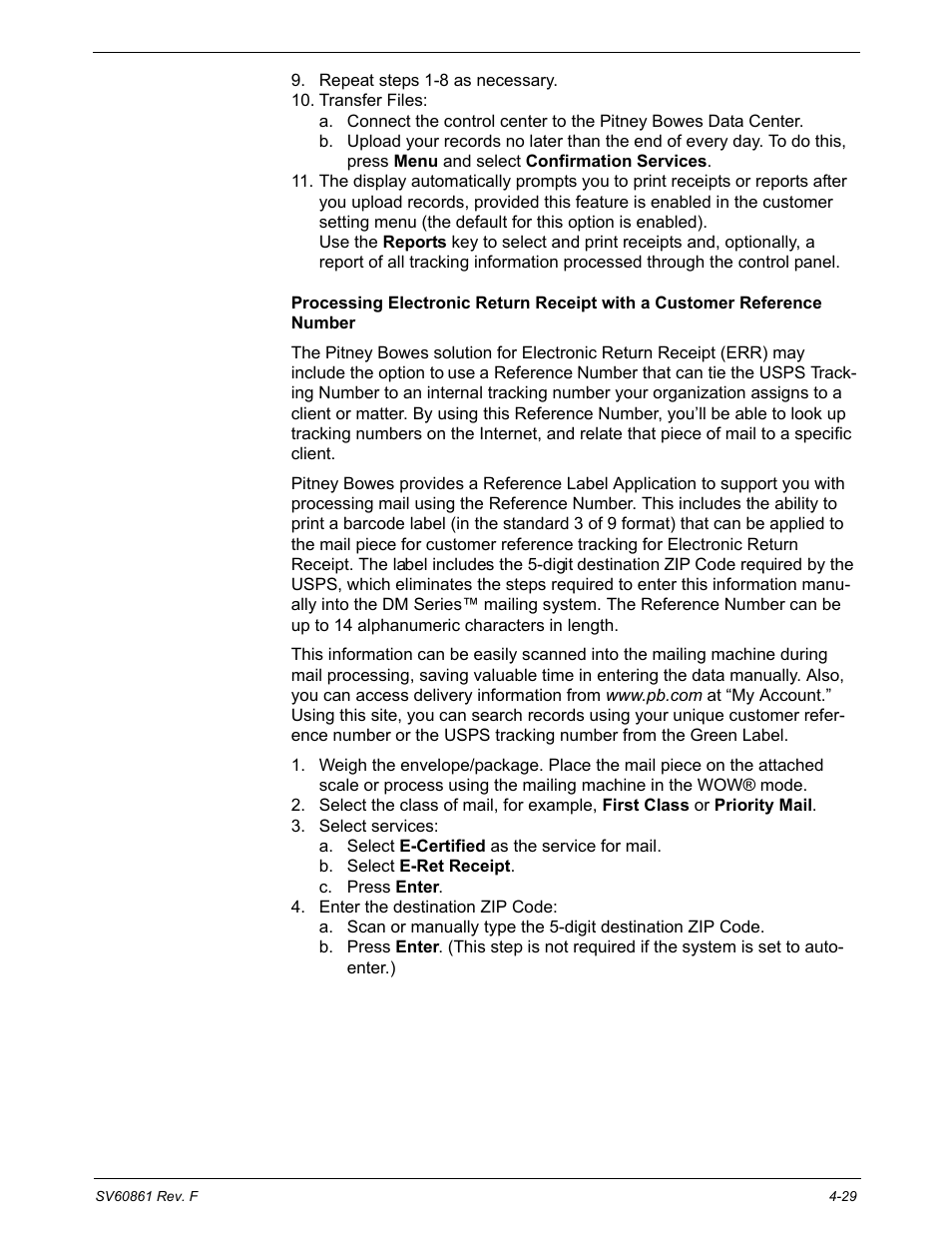 Pitney Bowes DM900 User Manual | Page 61 / 186