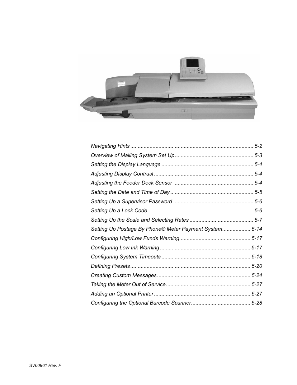 5 • mailing system setup | Pitney Bowes DM900 User Manual | Page 69 / 186