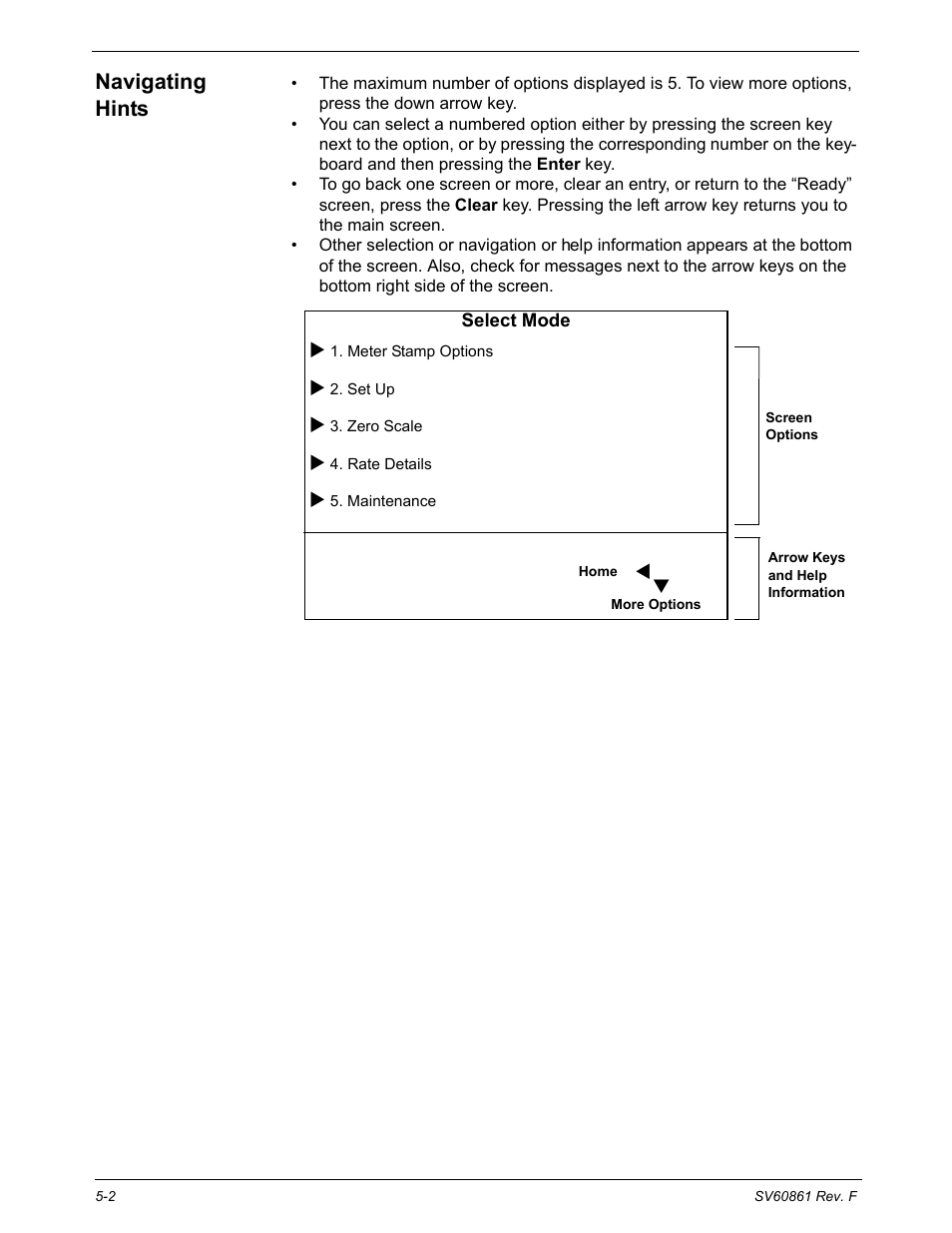 Navigating hints, Navigating hints -2 | Pitney Bowes DM900 User Manual | Page 70 / 186
