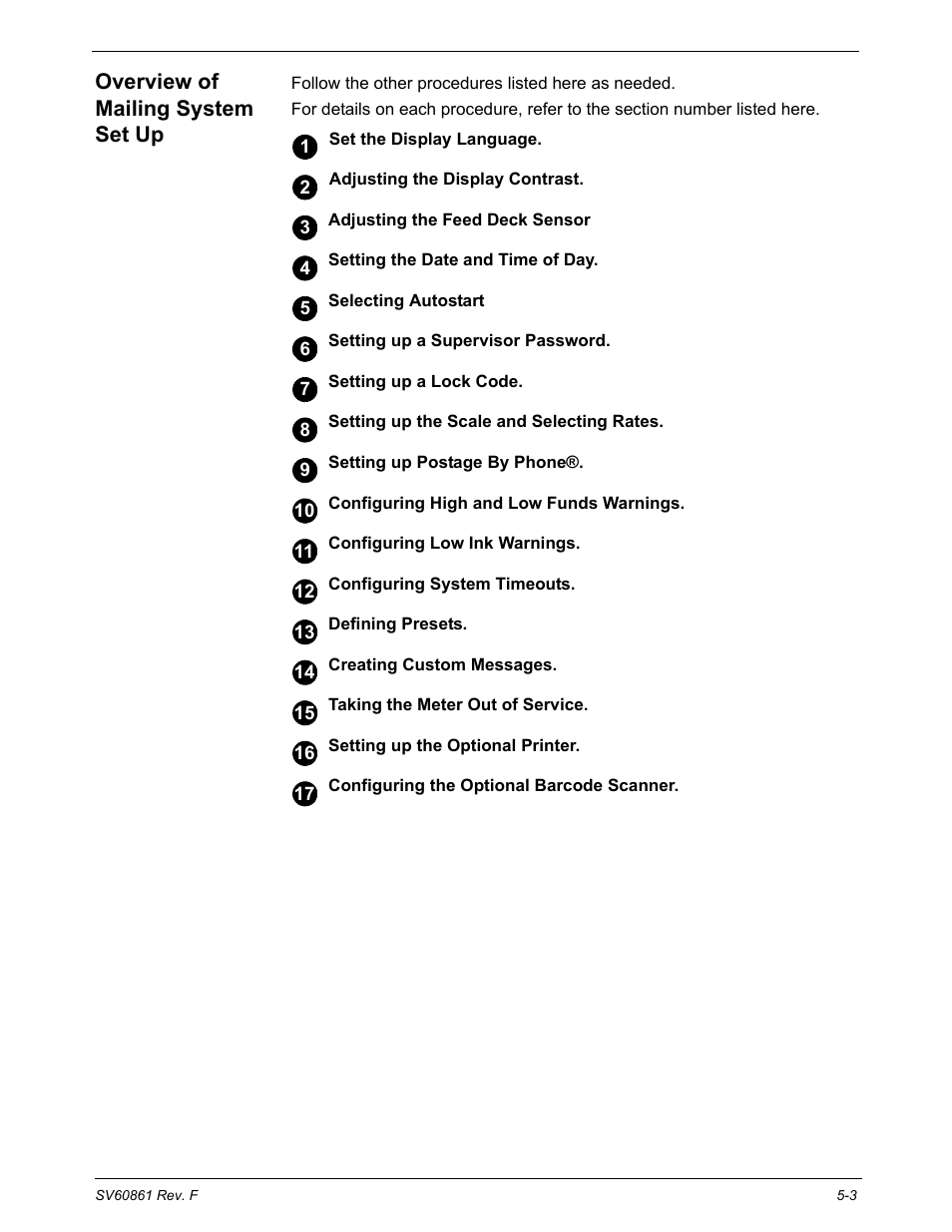 Overview of mailing system set up, Overview of mailing system set up -3 | Pitney Bowes DM900 User Manual | Page 71 / 186