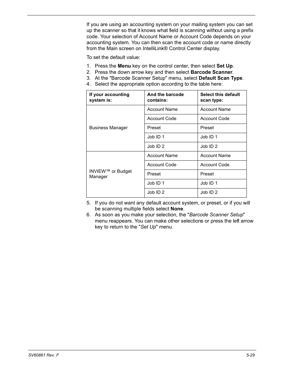 Setting the default scan type | Pitney Bowes DM900 User Manual | Page 97 / 186