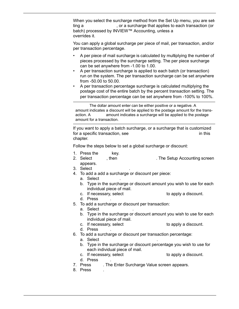 Setting up a global surcharge or discount | Pitney Bowes DM925 User Manual | Page 112 / 206