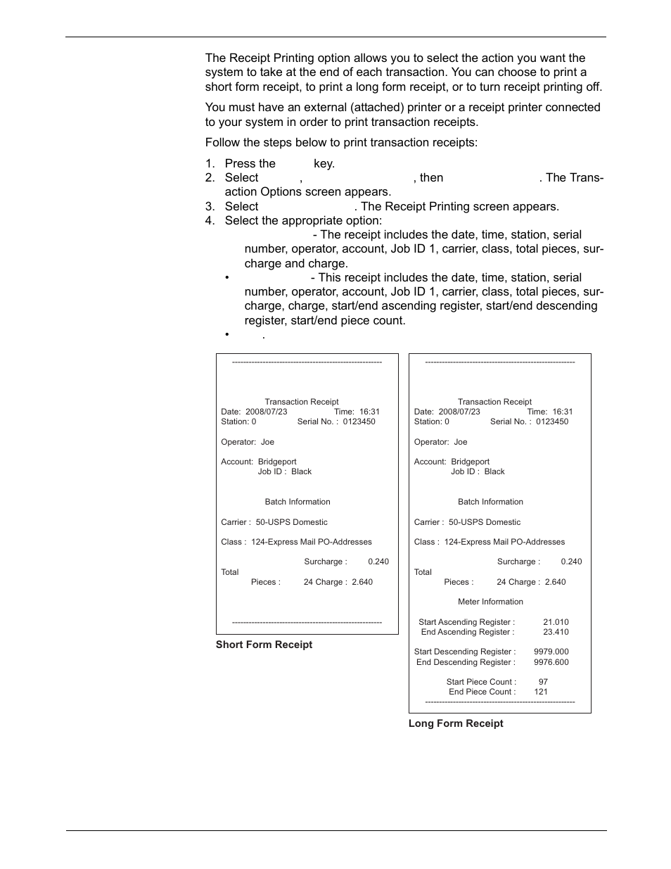 Printing transaction receipts, 7 • inview™ accounting | Pitney Bowes DM925 User Manual | Page 128 / 206