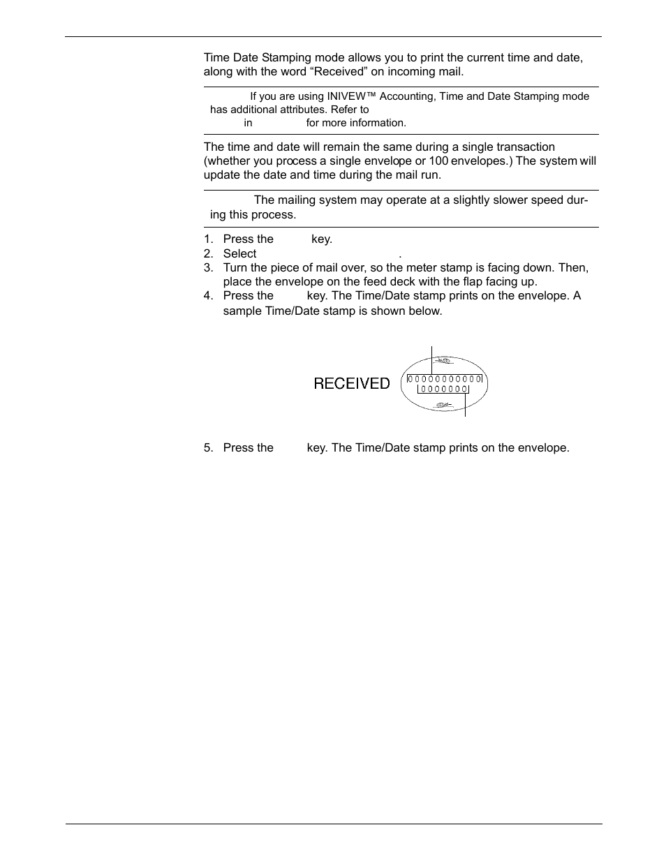 Mode selection: time and date stamping | Pitney Bowes DM925 User Manual | Page 48 / 206
