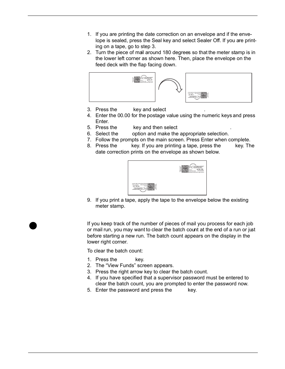 Changing the date, Clearing the batch count, Clearing the batch count -34 | Pitney Bowes DM925 User Manual | Page 66 / 206