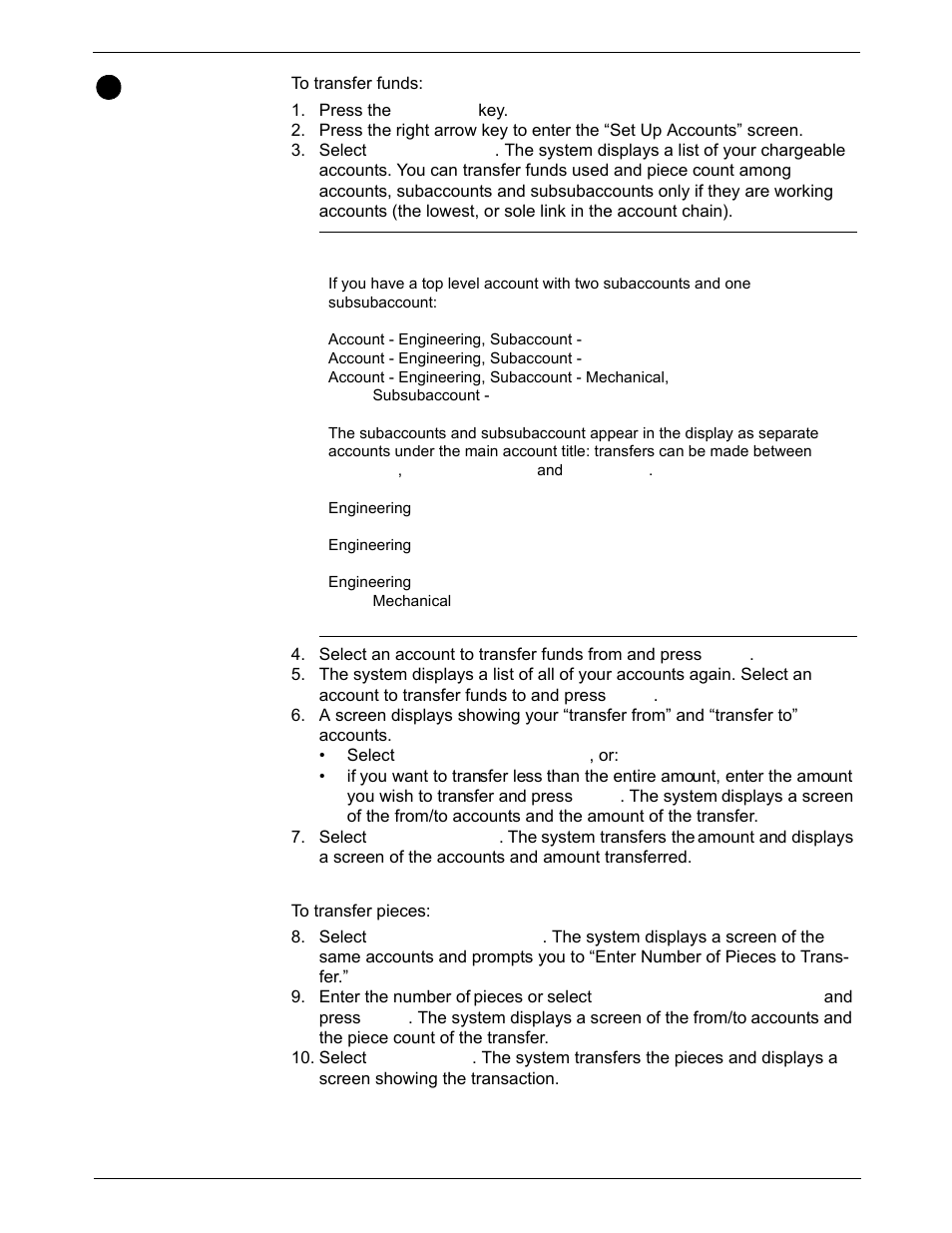 Transferring funds, Transferring funds -9 | Pitney Bowes DM1000 User Manual | Page 115 / 186