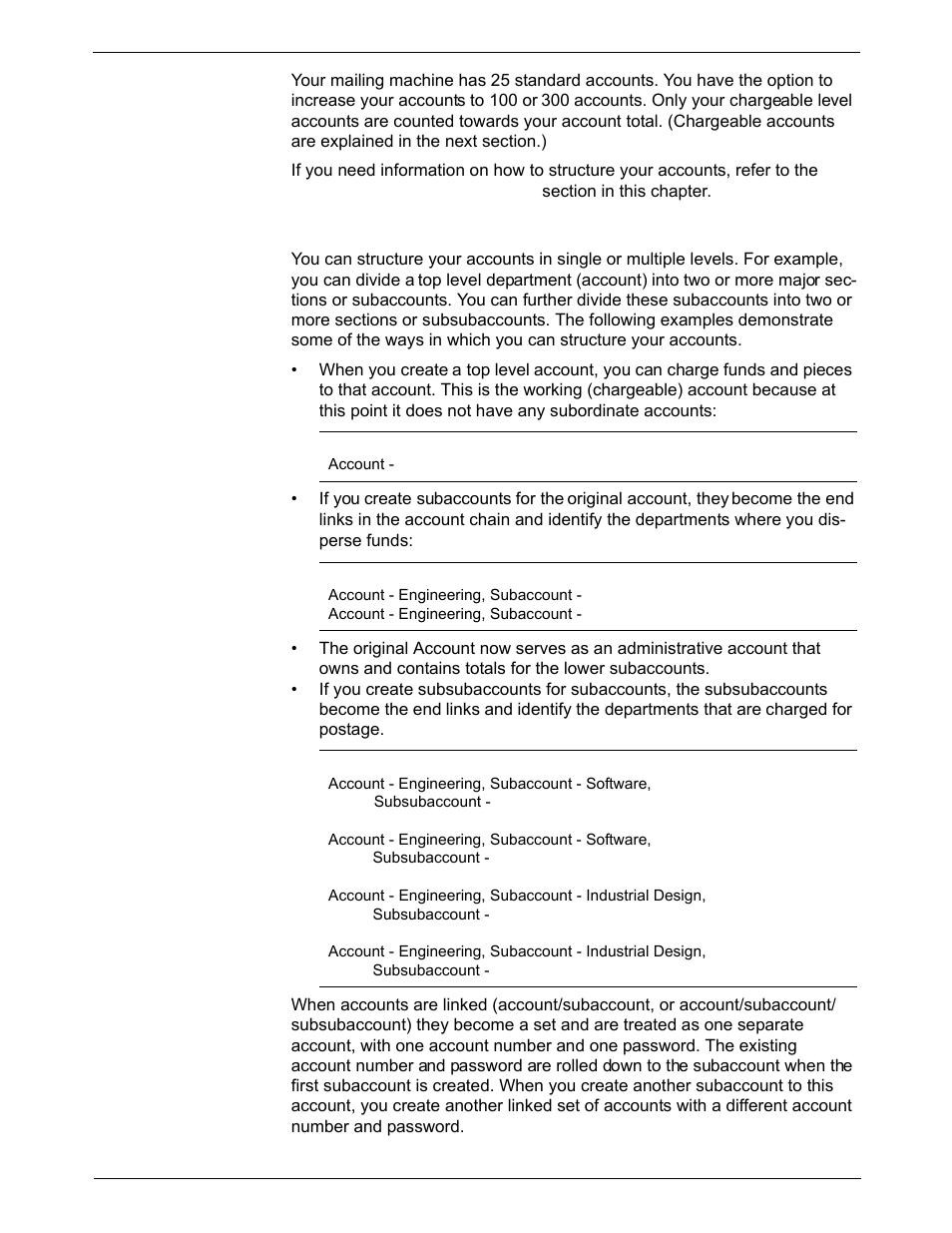 Account structure and hierarchy, Account structure and hierarchy -11 | Pitney Bowes DM1000 User Manual | Page 117 / 186