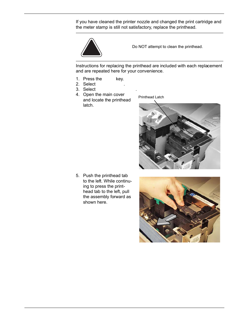 Changing the printhead, Changing the printhead -9 | Pitney Bowes DM1000 User Manual | Page 141 / 186