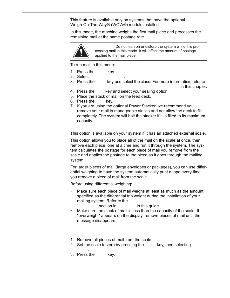 Mode selection: weigh first piece, Mode selection: differential weighing | Pitney Bowes DM1000 User Manual | Page 44 / 186