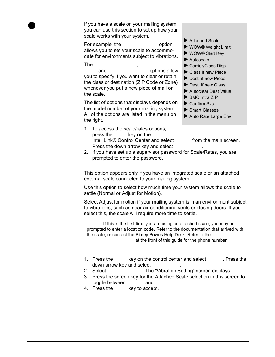 Setting up the scale and selecting rates, Scale/rates: attached scale, Setting up the scale and selecting rates -7 | Pitney Bowes DM1000 User Manual | Page 73 / 186