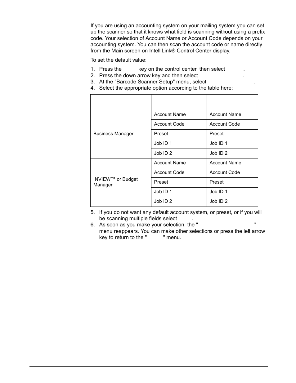 Setting the default scan type | Pitney Bowes DM1000 User Manual | Page 96 / 186