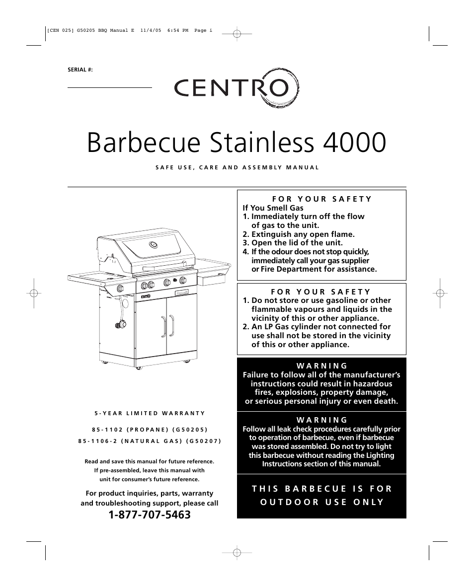 Centro Barbecue Stainless 4000 User Manual | 24 pages