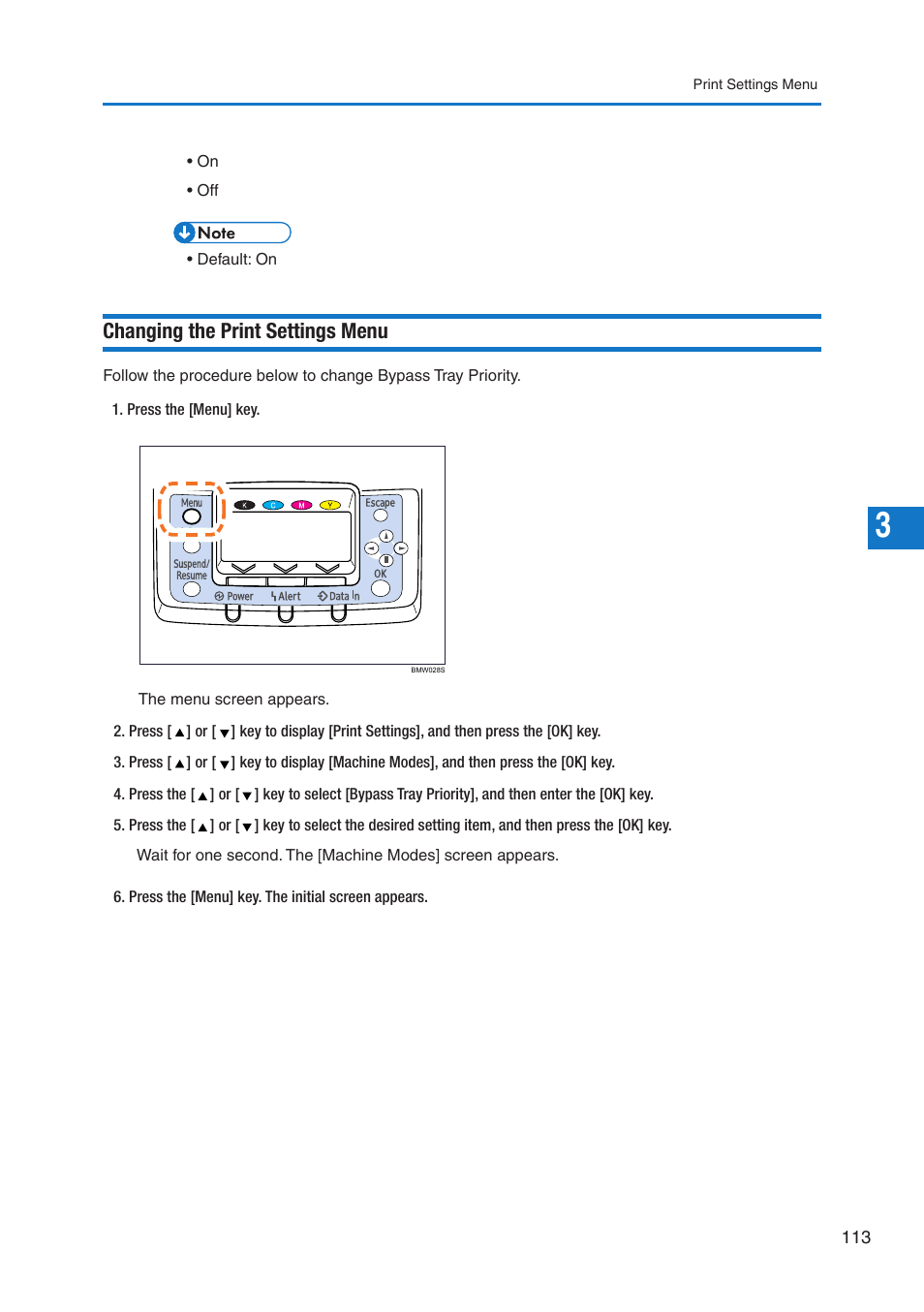 Changing the print settings menu | Pitney Bowes DP50S Color Printer User Manual | Page 111 / 210