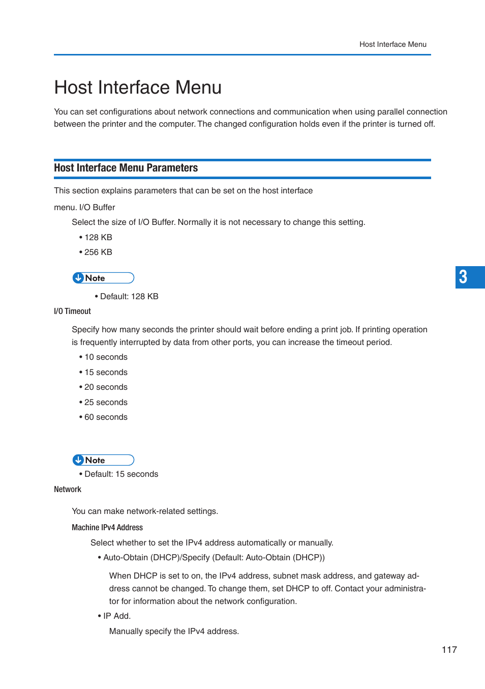 Host interface menu, Host interface menu parameters | Pitney Bowes DP50S Color Printer User Manual | Page 115 / 210