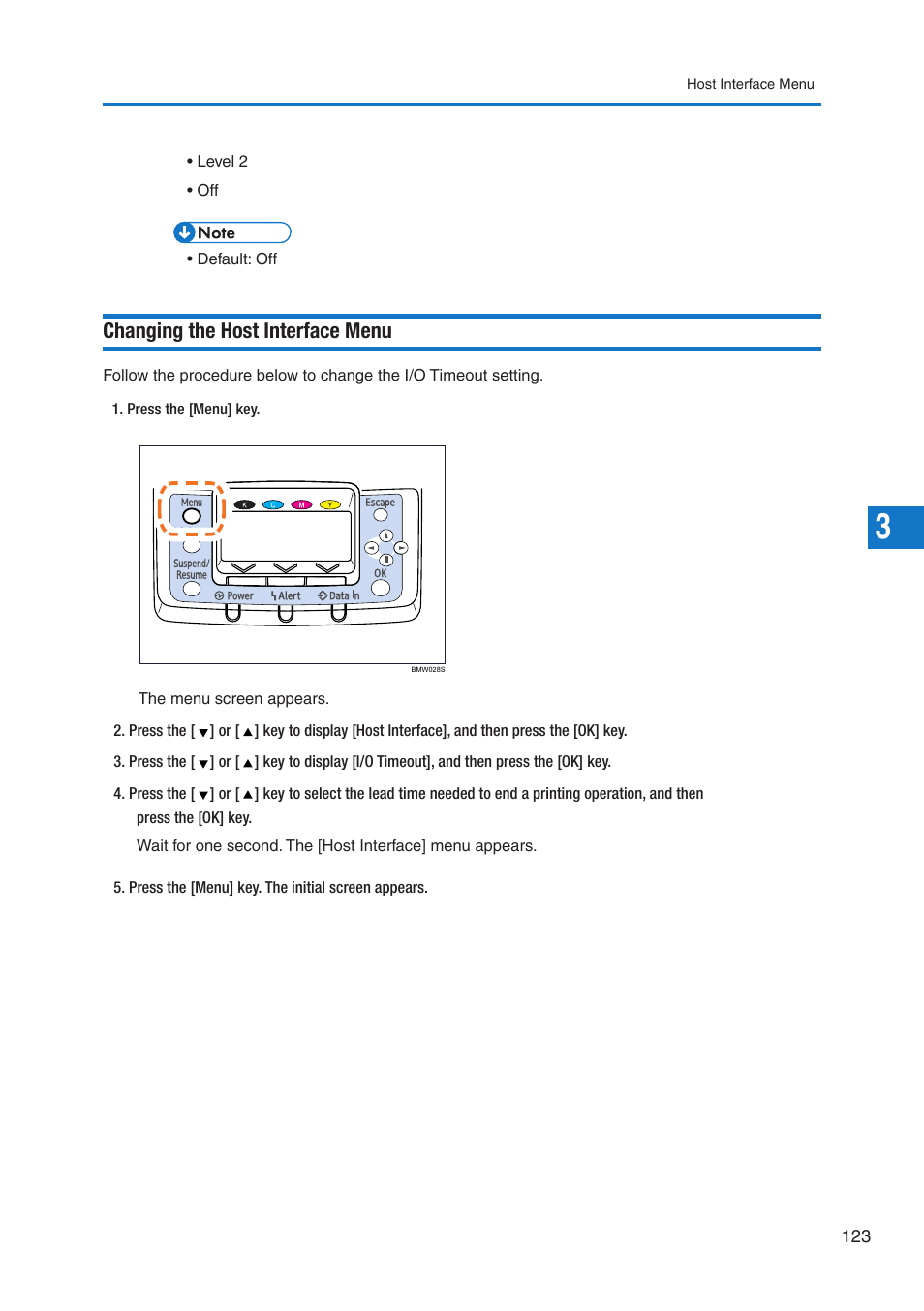 Changing the host interface menu | Pitney Bowes DP50S Color Printer User Manual | Page 121 / 210