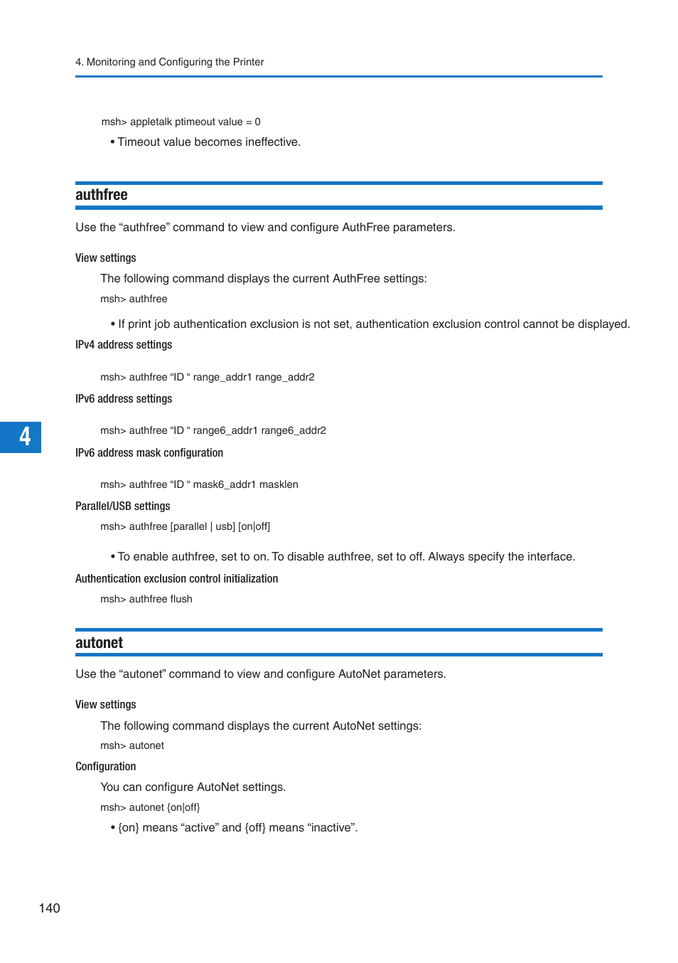 Authfree, Autonet | Pitney Bowes DP50S Color Printer User Manual | Page 138 / 210