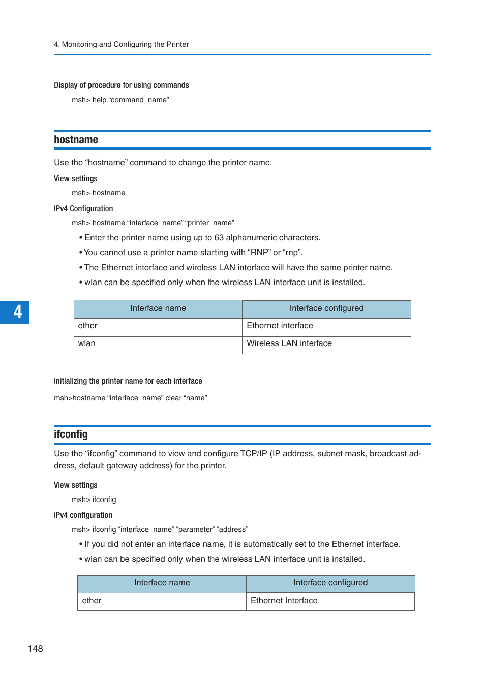 Hostname, Ifconfig | Pitney Bowes DP50S Color Printer User Manual | Page 146 / 210