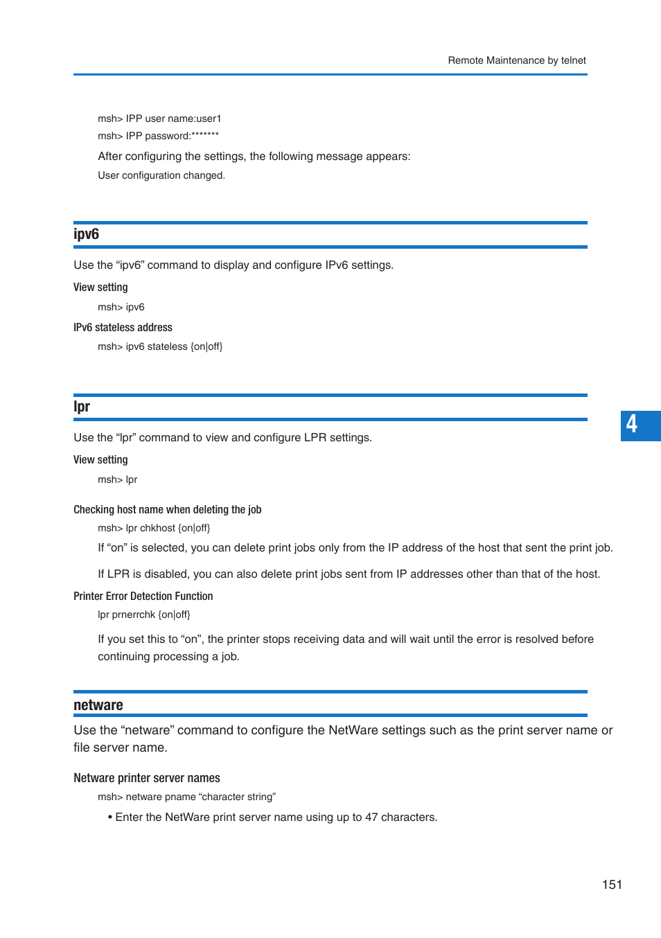 Ipv6, Netware | Pitney Bowes DP50S Color Printer User Manual | Page 149 / 210