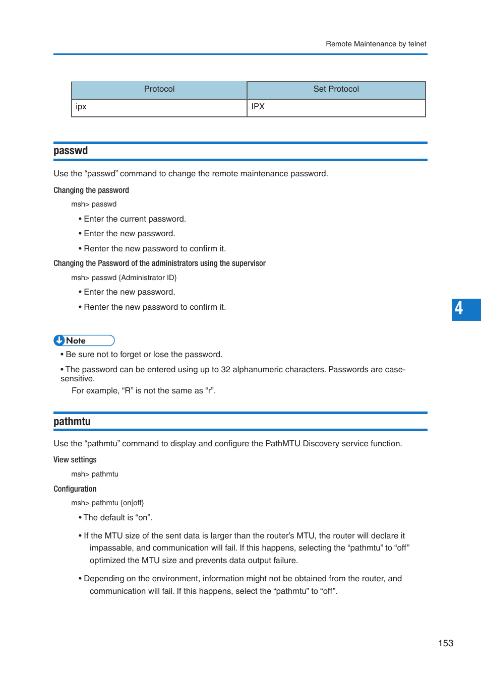 Passwd, Pathmtu | Pitney Bowes DP50S Color Printer User Manual | Page 151 / 210