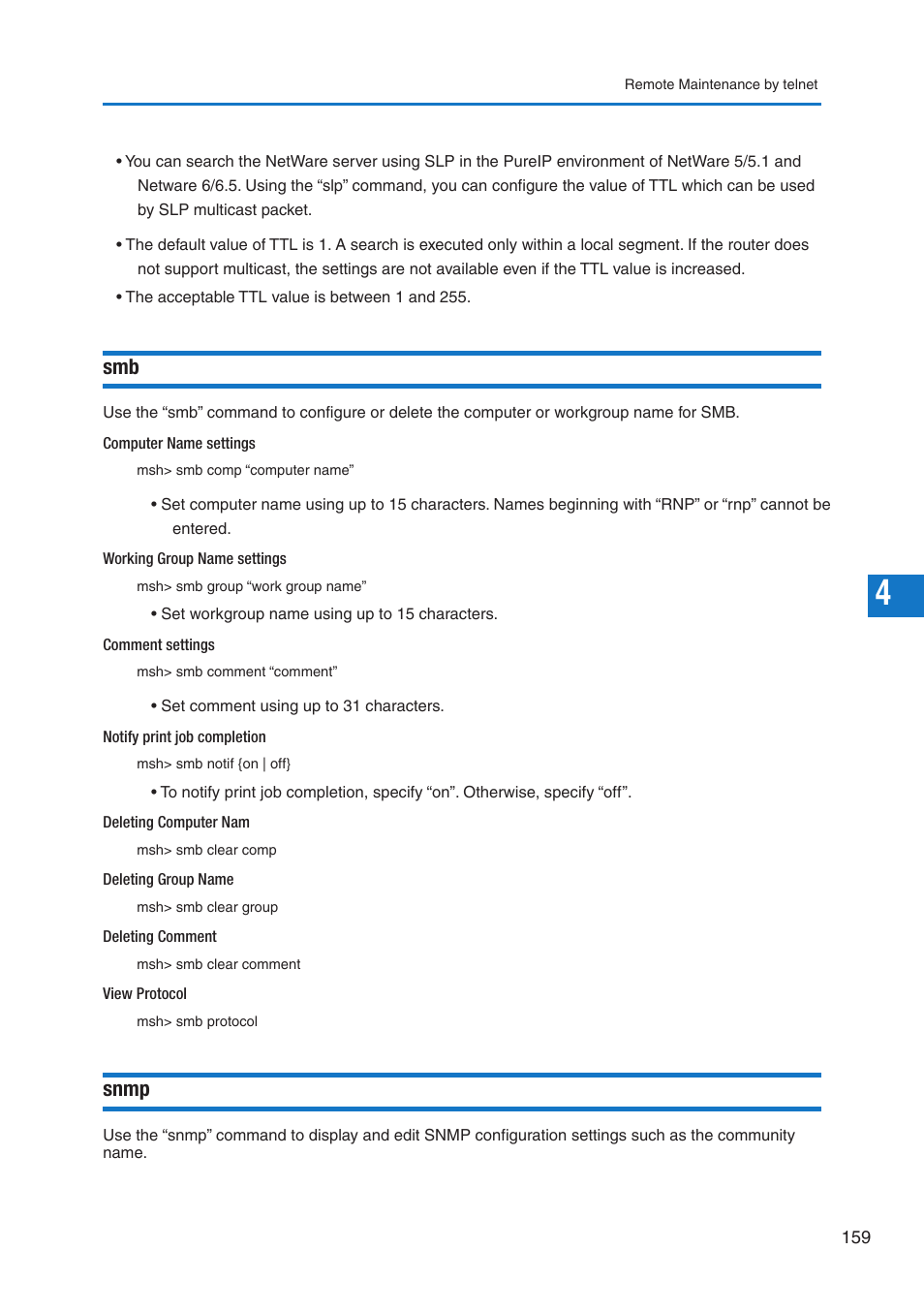 Snmp | Pitney Bowes DP50S Color Printer User Manual | Page 157 / 210