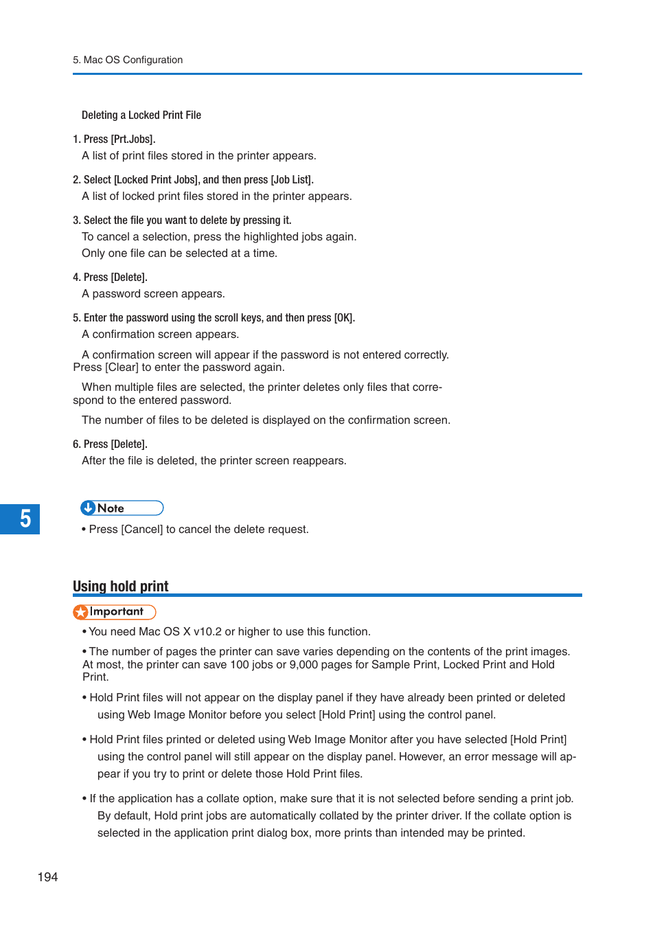 Using hold print | Pitney Bowes DP50S Color Printer User Manual | Page 192 / 210