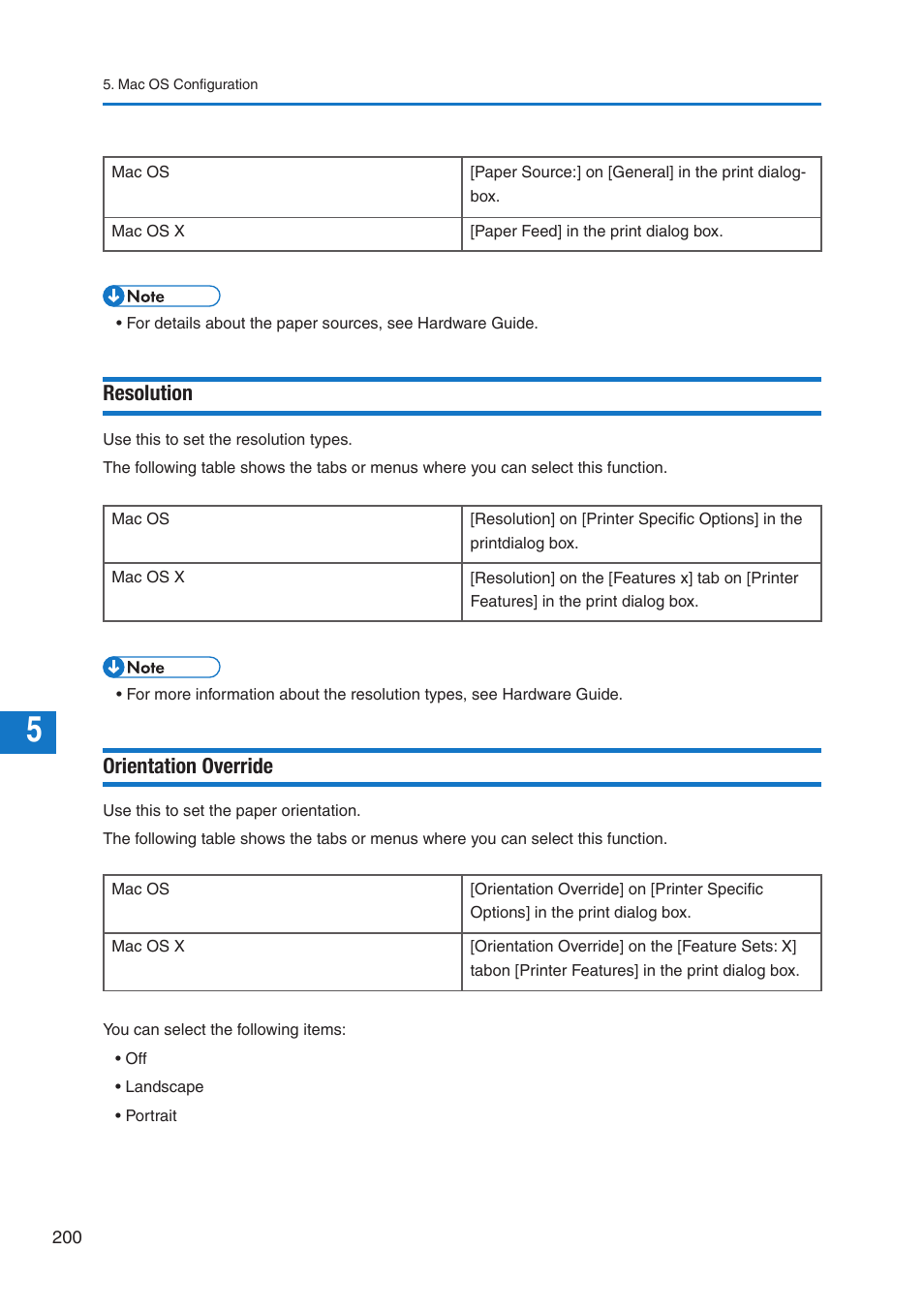 Resolution, Orientation override | Pitney Bowes DP50S Color Printer User Manual | Page 198 / 210