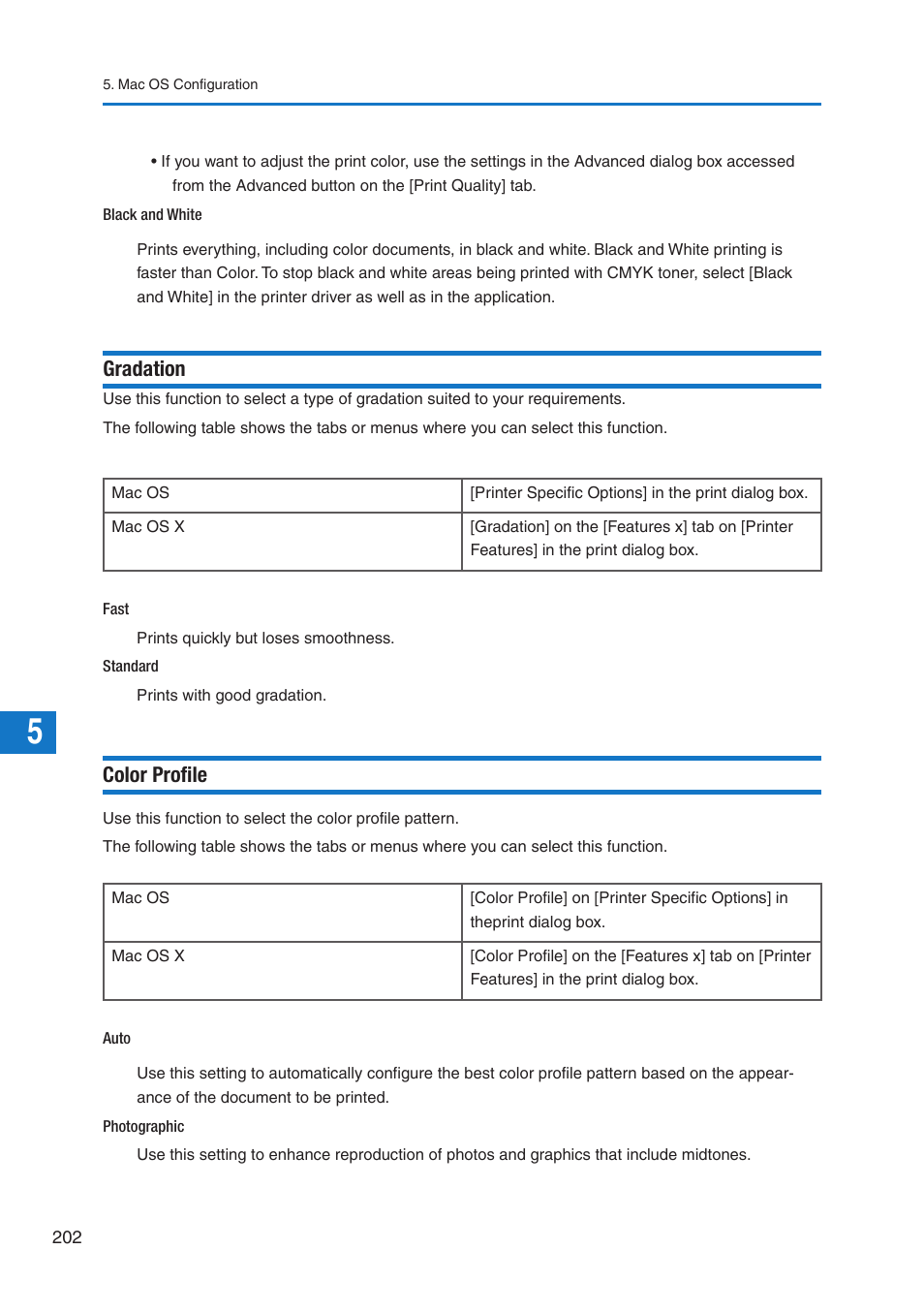 Color profile, Gradation | Pitney Bowes DP50S Color Printer User Manual | Page 200 / 210