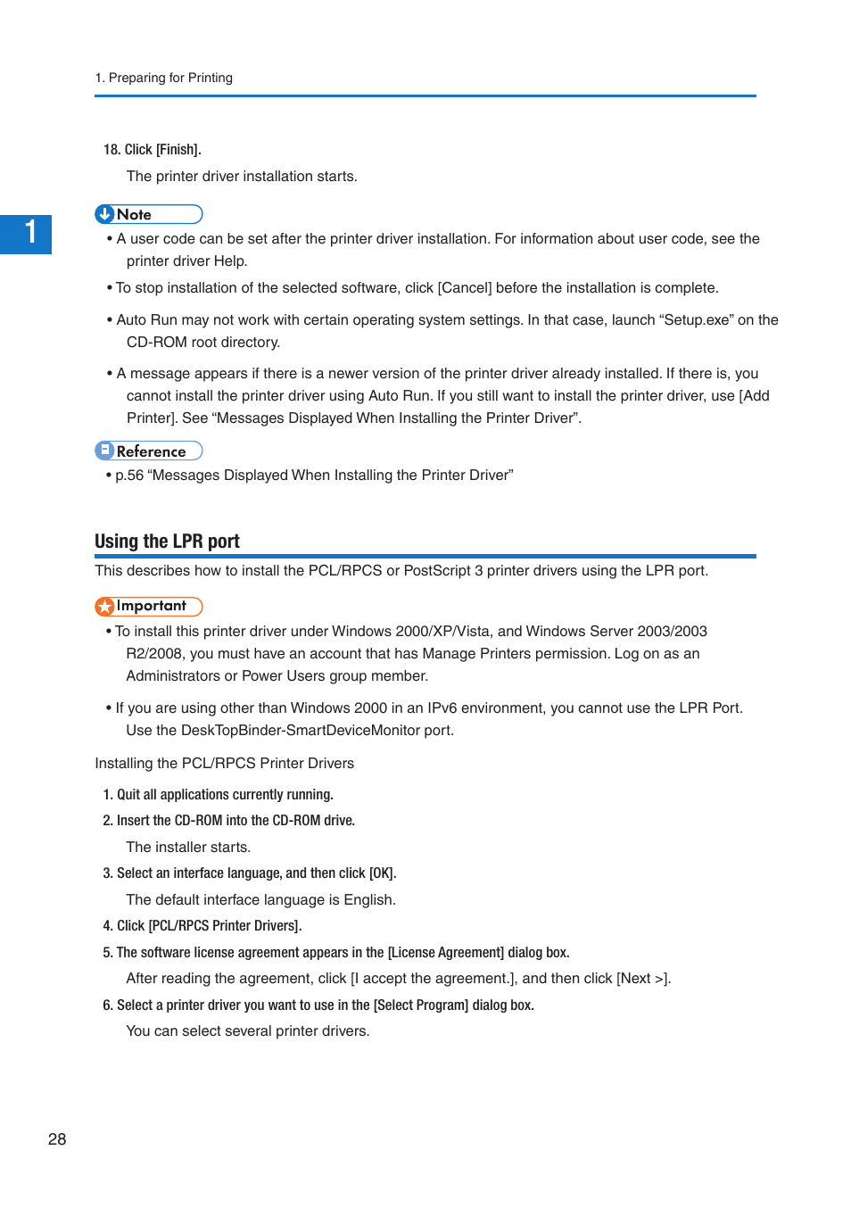 Using the lpr port | Pitney Bowes DP50S Color Printer User Manual | Page 26 / 210