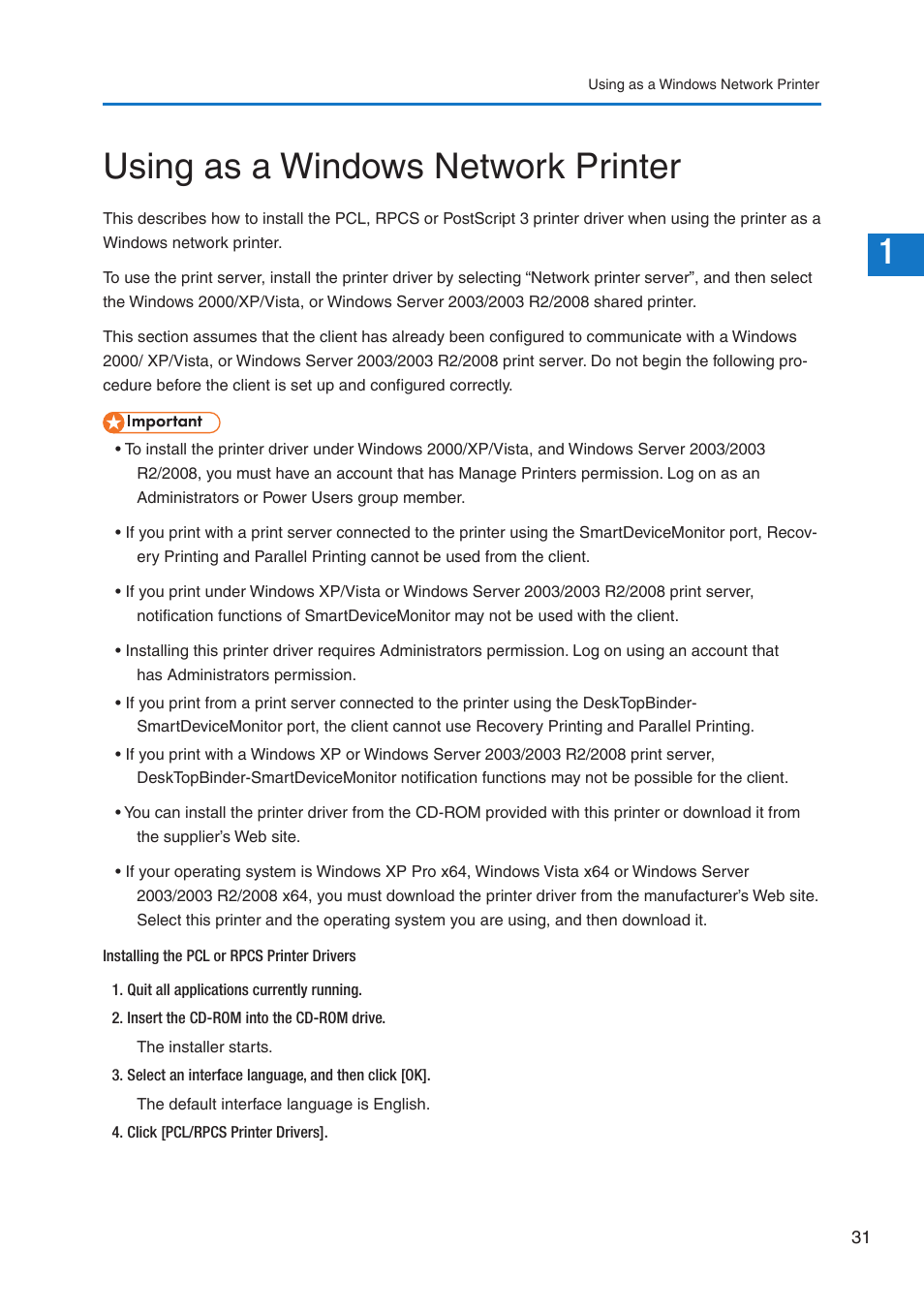 Using as a windows network printer | Pitney Bowes DP50S Color Printer User Manual | Page 29 / 210