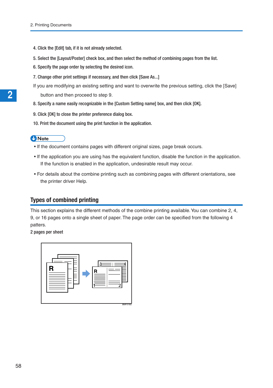 Types of combined printing | Pitney Bowes DP50S Color Printer User Manual | Page 56 / 210