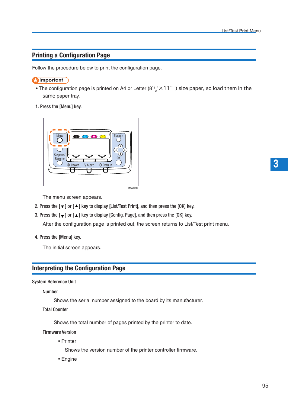 Interpreting the configuration page, Printing a configuration page | Pitney Bowes DP50S Color Printer User Manual | Page 93 / 210