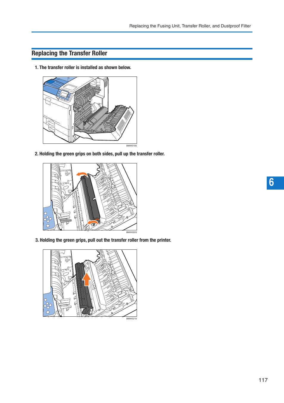 Replacing the transfer roller | Pitney Bowes DP50S Color Printer User Manual | Page 119 / 192