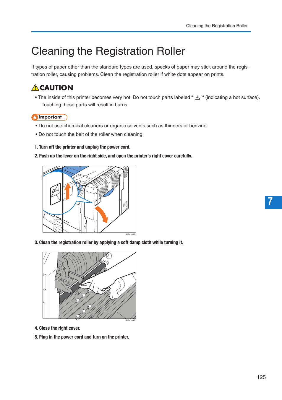 Cleaning the registration roller | Pitney Bowes DP50S Color Printer User Manual | Page 127 / 192
