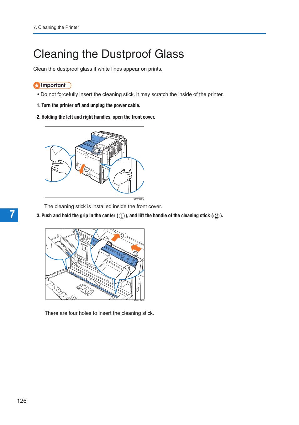 Cleaning the dustproof glass | Pitney Bowes DP50S Color Printer User Manual | Page 128 / 192