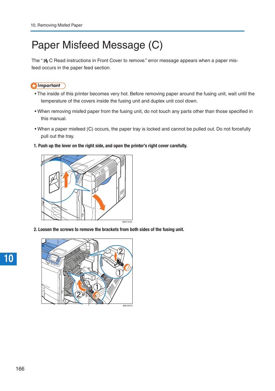 Paper misfeed message (c) | Pitney Bowes DP50S Color Printer User Manual | Page 168 / 192