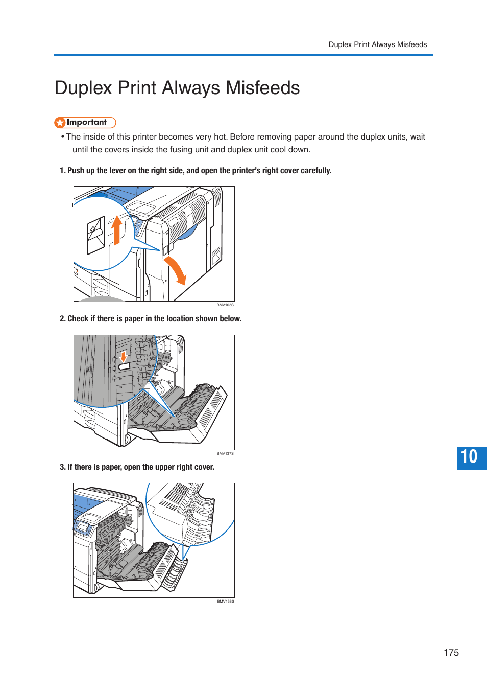 Duplex print always misfeeds | Pitney Bowes DP50S Color Printer User Manual | Page 177 / 192