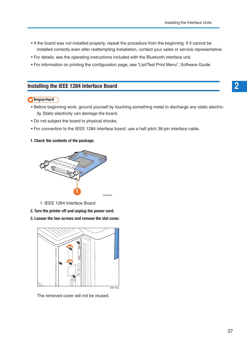 Installing the ieee 1284 interface board | Pitney Bowes DP50S Color Printer User Manual | Page 39 / 192