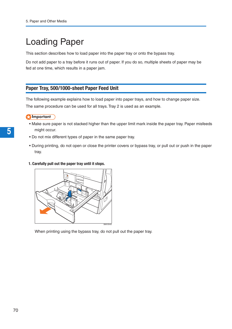Loading paper | Pitney Bowes DP50S Color Printer User Manual | Page 72 / 192