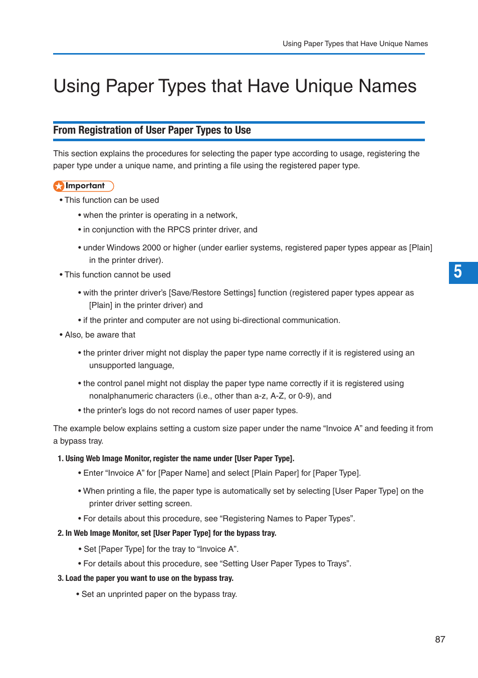 Using paper types that have unique names | Pitney Bowes DP50S Color Printer User Manual | Page 89 / 192